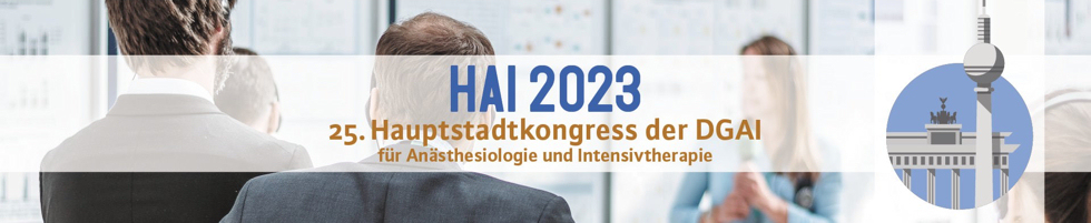 HAI 2023 - Der Hauptstadtkongress der DGAI fr Ansthesiologie und Intensivtherapie - 12.-13. Oktober 2023
